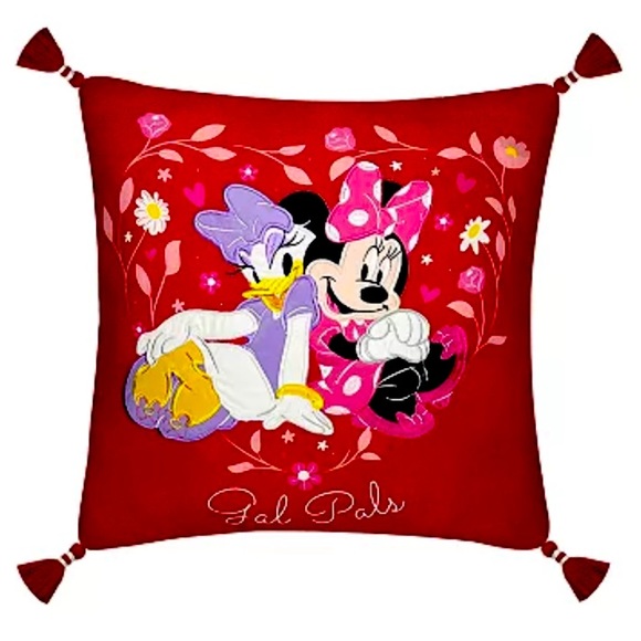 NWT (Set of 2)Disney Minnie Mouse & Daisy Duck Embroidered Tassel Throw Pillows - Picture 3 of 5